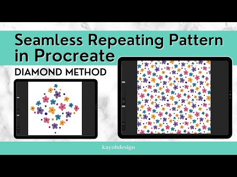 How To Create Seamless Repeating Pattern in Procreate - Diamond Repeat Method || kayohdesign