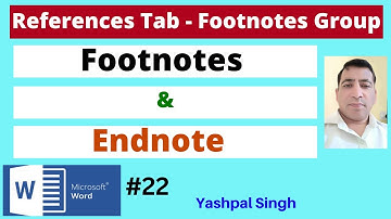 Footnotes and Endnote in References Tab | | Footnotes | | Endnote | MS Word | | Hindi |