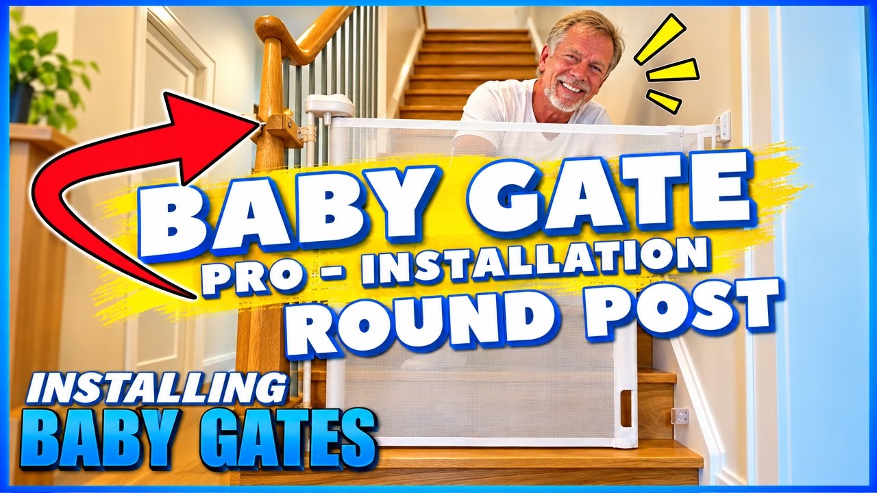 Baby Gate Installation on Stairs with Round Posts (No Damage Method ...