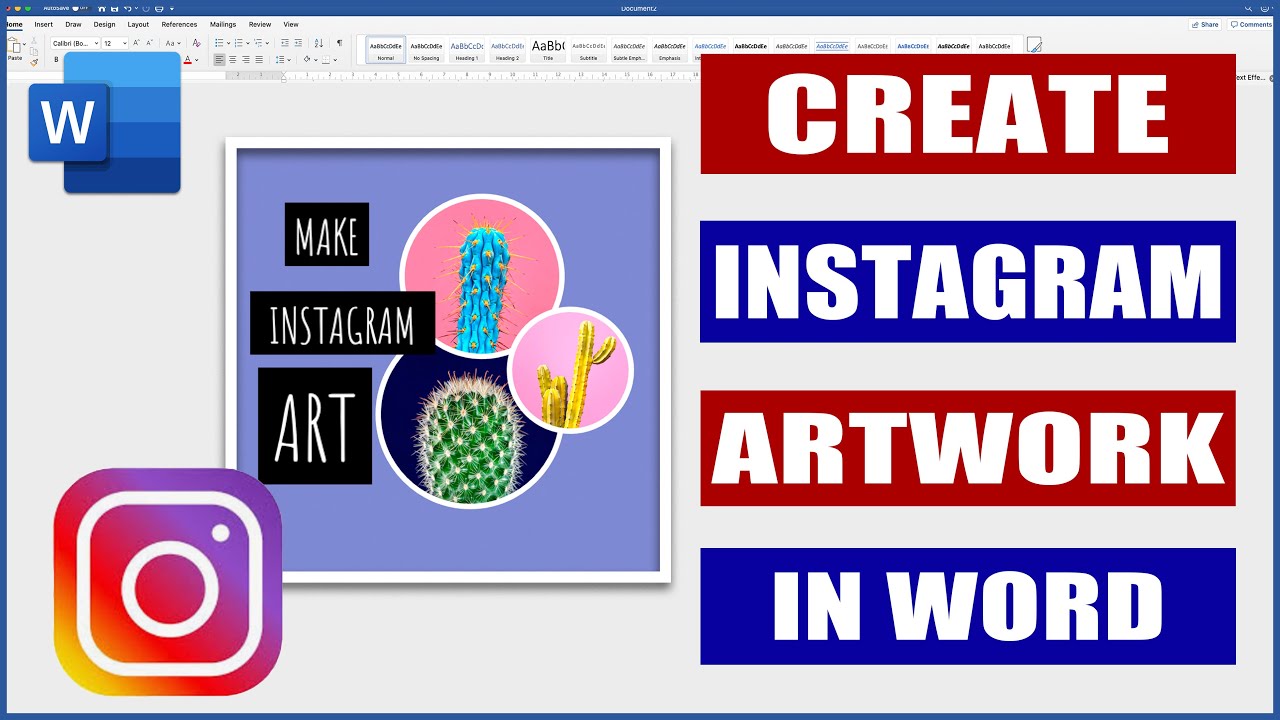 Create Instagram Artwork In Word Microsoft Word Tutorials YouTube