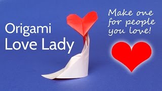 Awesome Origami Heart: the Love Lady! ♥ Easy Valentine DIY Gift Idea or Mother's Day Treat screenshot 4