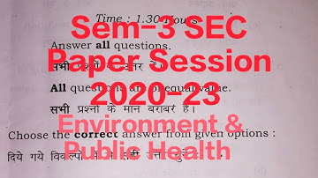 Sem-3 SEC Paper ( Environment & Public Health ) Session -2020-2023 VBU