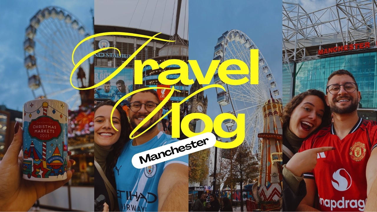 Conhecendo Manchester 🏴󠁧󠁢󠁥󠁮󠁧󠁿🏟️ | Mercado de Natal, visitando estádios e assistindo jogos de futebol