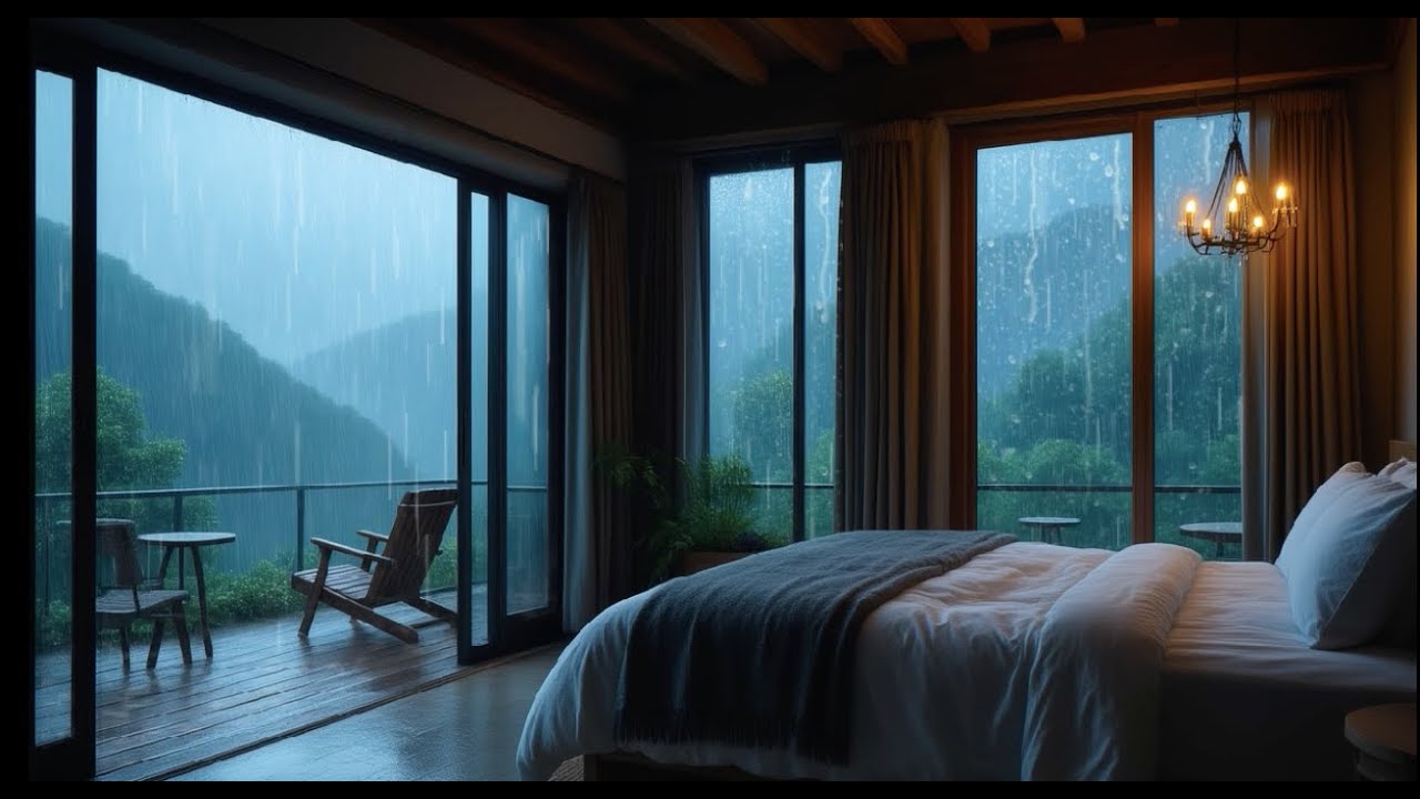 Soft Rainfall in Cozy Bedroom 🌧 Relaxing Rain Sounds for Deep Sleep ...