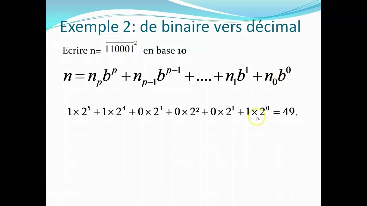 conversion des bases numerique par calcul et sur la calculatrice graphique