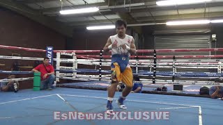 MANNY PACQUIAO SHOWS OFF FAST FOOTWORK & SHARP ANGLES!!! PRIMED 4 DAYS OUT OF BRADLEY TRILOGY!!!
