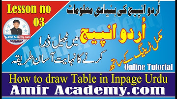 How to Create/insert/ a table in inpage and highlight outline in Urdu Hindi  inpage lesson no 3
