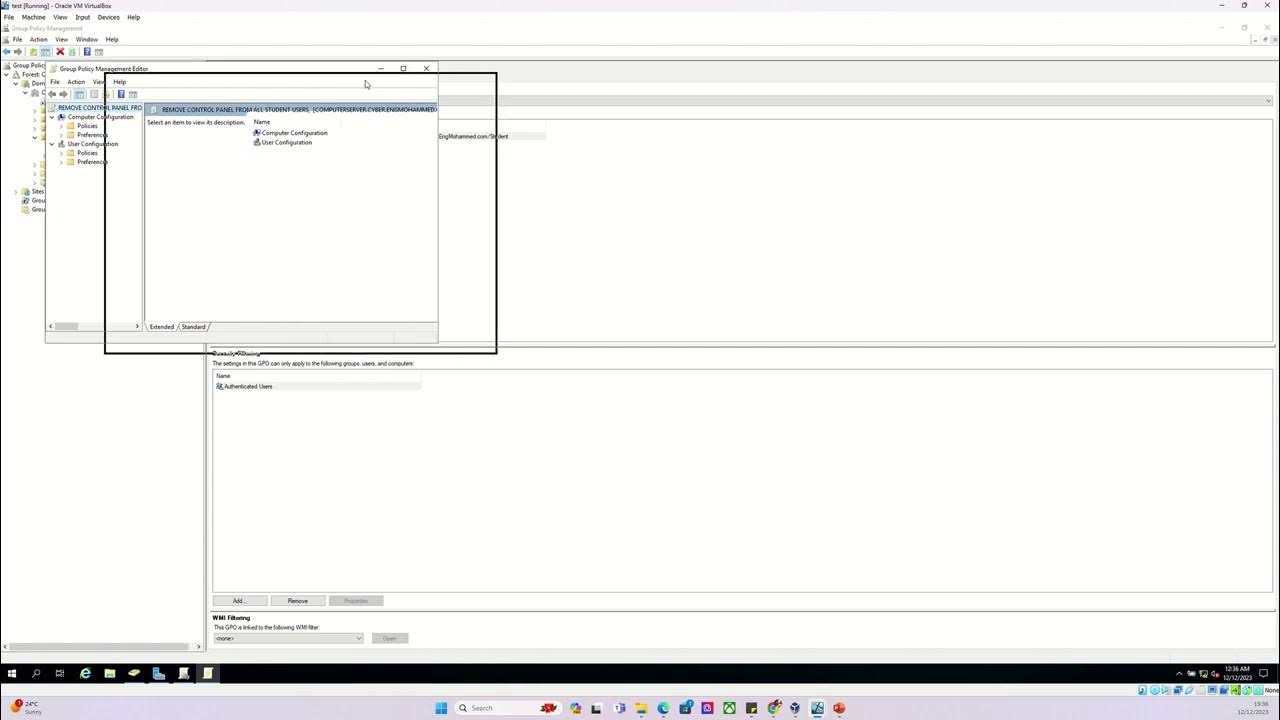 PART 1 REMOVE CONTROL PANEL FROM ALL STUDENT USERS, USING GPOs YouTube
