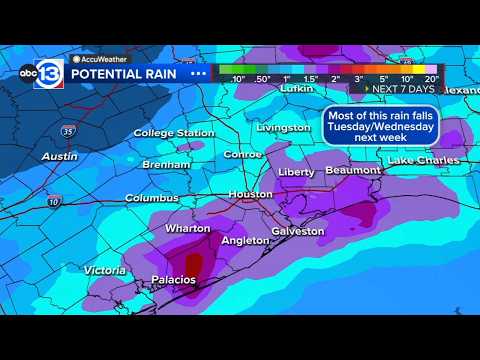 A humidity drop arrives Thursday, rainy pattern develops next week