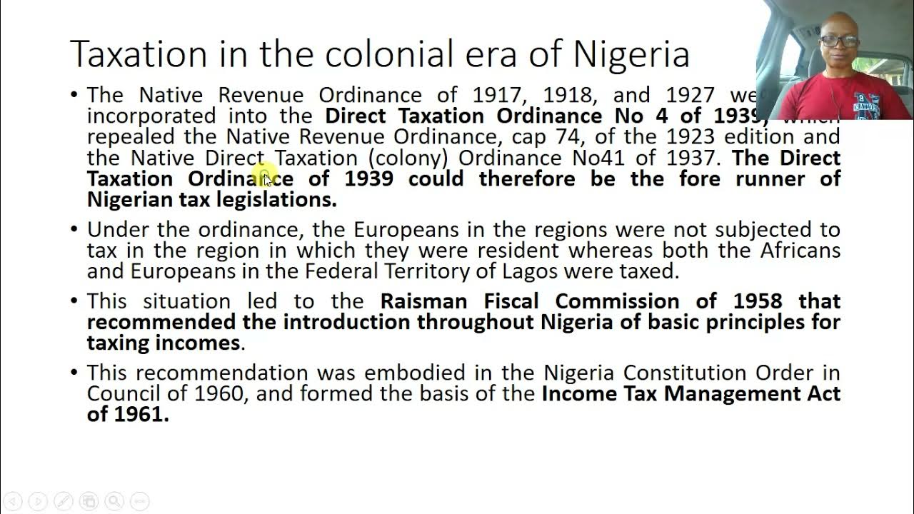 Taxation session 2 History of Taxation in Nigeria YouTube