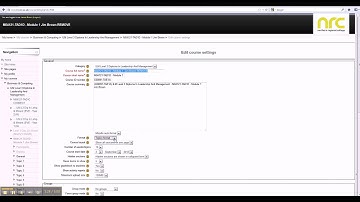 Changing Moodle to a weekly format