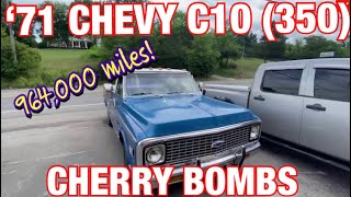 1971 Chevy C10 TRUE DUAL EXHAUST w/ CHERRY BOMB GLASS PACKS!