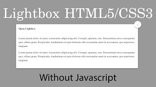 Lightbox use HTML5 + CSS3 without Javascript