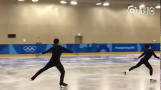 Wenjing Sui Cong Han practice LP 02/18/2018 Winter Olympic 2018