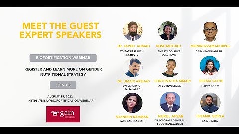 Webinar - Biofortification: A Gender Inclusive Nutrition Strategy