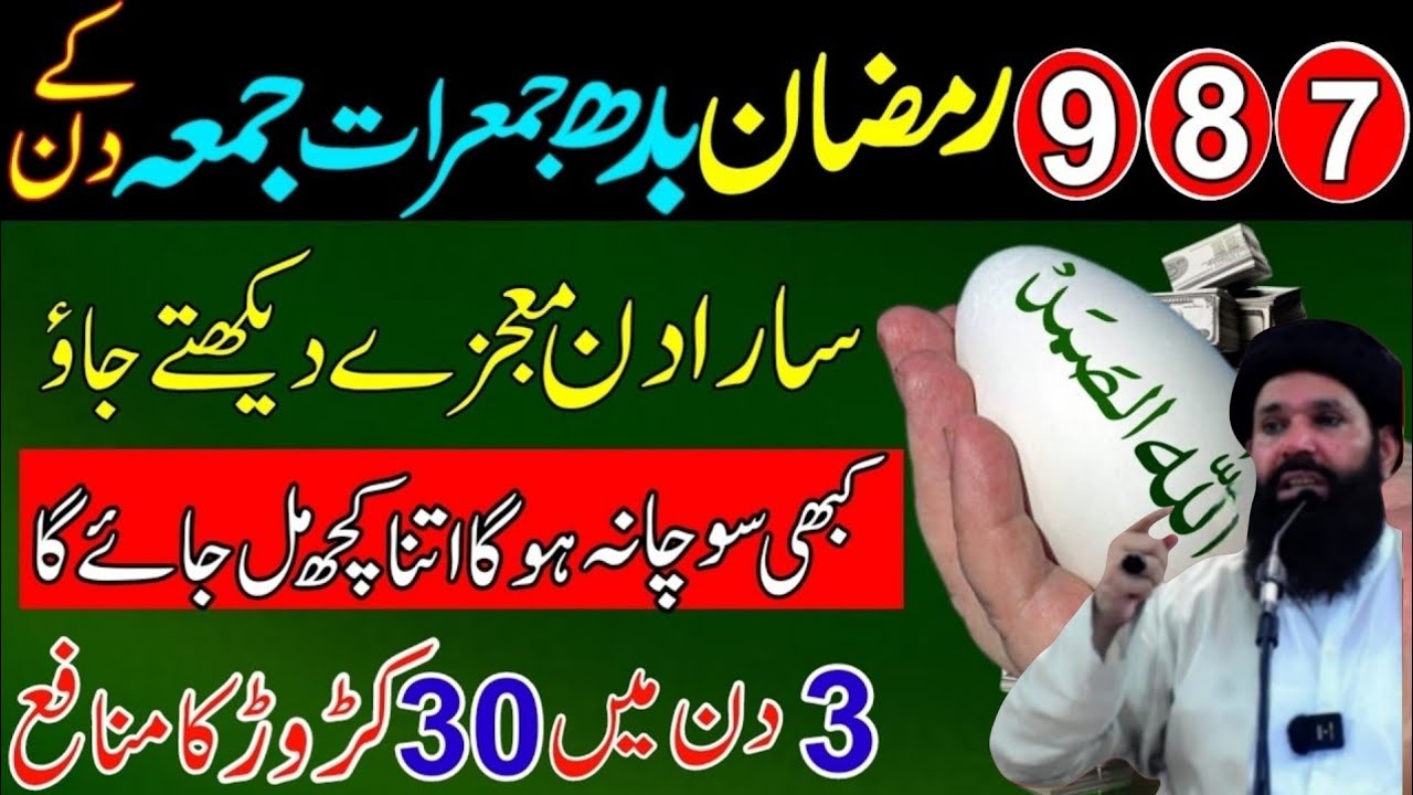 7 8 9 Ramzan Ka Zabardast Wazifa | Budh Jumerat Jumma | Surah Ikhlas + Allah Hu Samad Har Hajat Puri