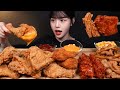 SUB)KFC 치킨만 시켜먹기!🍗 핫크리스피 양념 닭껍질튀김 치즈소스에 푹푹 찍어먹을게요 치킨 먹방 리얼사운드 Kfc Chicken Mukbang Asmr