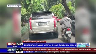 Viral  Pengemudi Mobil Mewah Membuang Sdanah Sembarangan