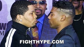 GERVONTA DAVIS STARES DOWN YURIORKIS GAMBOA, WHO MEAN MUGS BACK DURING INTENSE FIRST FACE OFF