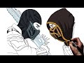 How To Draw Subzero vs Scorpion | Step By Step | Mortal Kombat