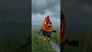 El Gallo Pipo Se Moja Y Le Da Hipo