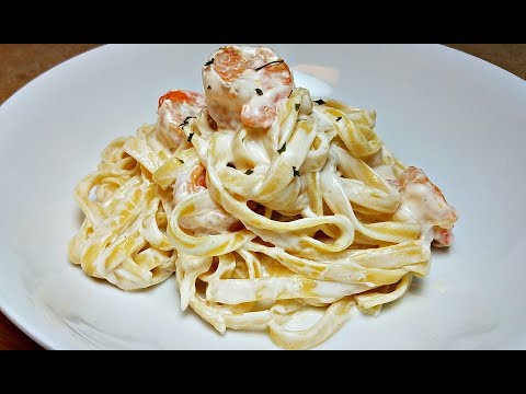 Easy Creamy Pasta Sauce | Creamy Shrimp Fettuccini Pasta Recipe