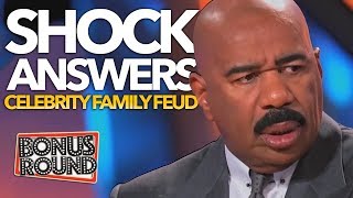 MOST SHOCKING Celebrity Family Feud Answers! STEVE HARVEY Can't Believe It! Bonus Round