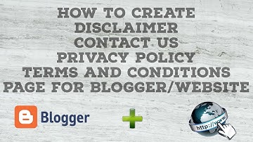 How to Create Terms and Conditions,Privacy Policy,Disclaimer,Contact Us Page for Blogger/Website