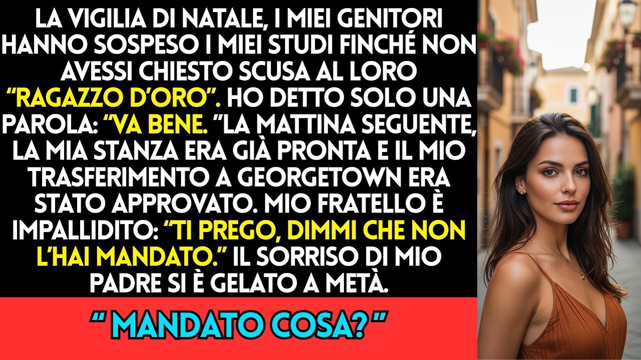 Mia madre annuì mentre mio padre appoggiava la forchetta e pronunciava la condanna: lunedì in punizione, niente scuola finché non mi fossi scusata davanti a tutti. Era la vigilia di Natale, il...