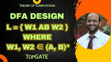 DFA Design | L = W1abW2 / W1, W2 ∈ (a, b)* | Automata Theory | TOC