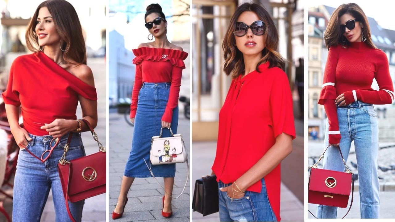 EXCELENTES COMBINACIONES EN COLOR ROJO MODA Y TENDENCIAS 2021 OUTFITS DE  MODA RED LOOKS IDEAS - YouTube