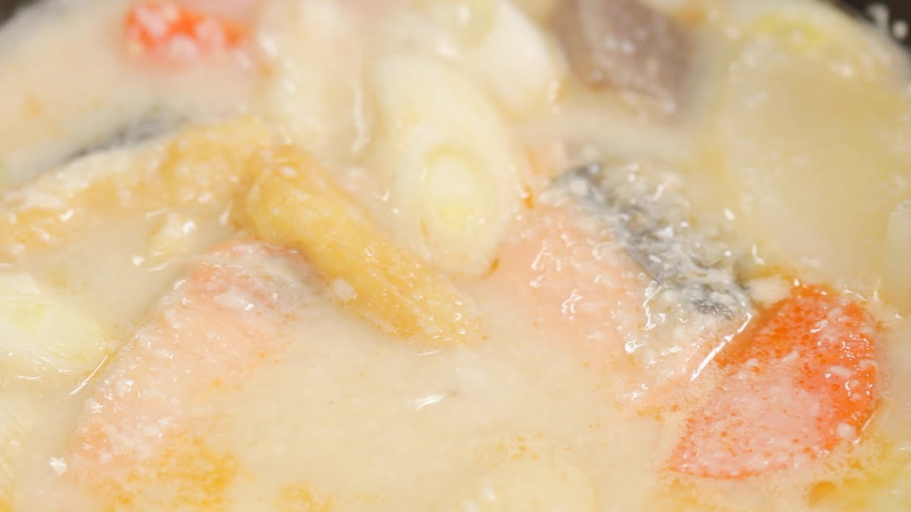 Salmon Kasujiru (Sake Lees Soup Recipe) | Cooking with Dog