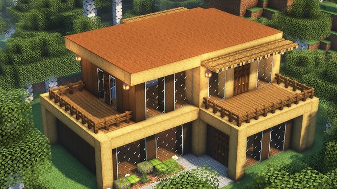 Minha casa de madeira simples 🪵 #minecraft #casademadeira