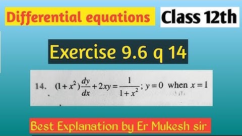 #exercise 9.6 class 12 maths q 14 || #differentialequations @MukeshMathematics