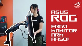 BIKIN SETUP GAMING KAMU MAKIN KEREN DENGAN ASUS ROG ERGO MONITOR ARM AAS01! #review