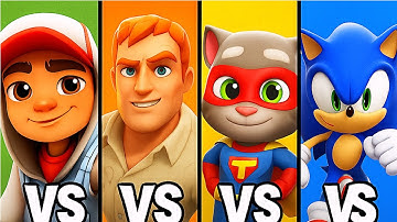 Subway Surfers Vs Temple Run 2 vs Talking Tom Hero Dash vs Sonic Dash who is the Best?