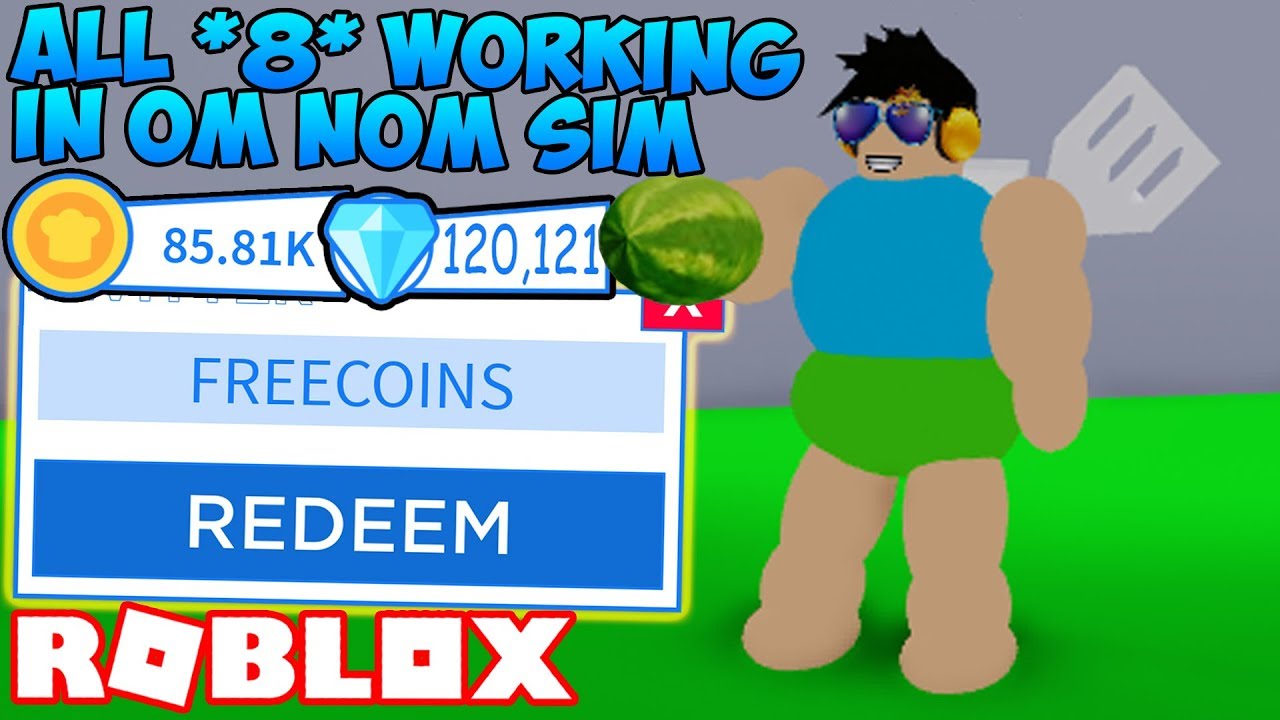 All 8 New Working Codes In Om Nom Simulator Roblox Youtube - omg all working codes in om nom simulator roblox