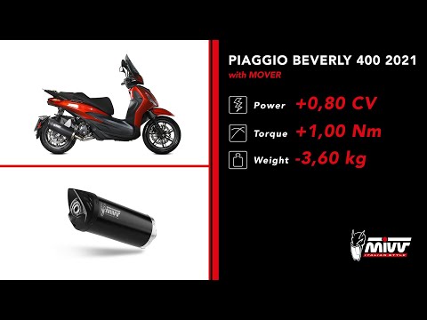 MIVV MOVER SLIP-ON SILENCER BLACK STAINLESS STEEL PIAGGIO BEVERLY 400 2021-2023 video