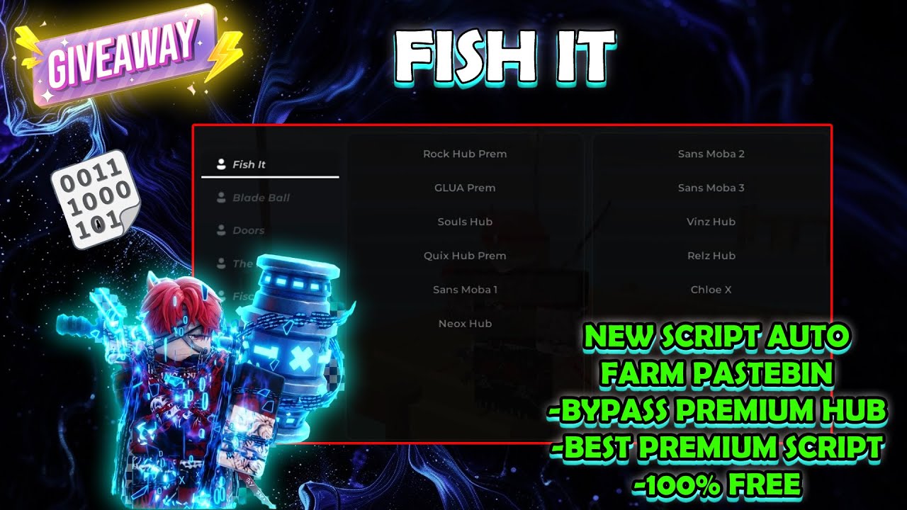 [🎉] FISH IT 🐟 SCRIPT AUTO FARM 2025 PASTEBIN 🔥 BYPASS PREMIUM HUB ...