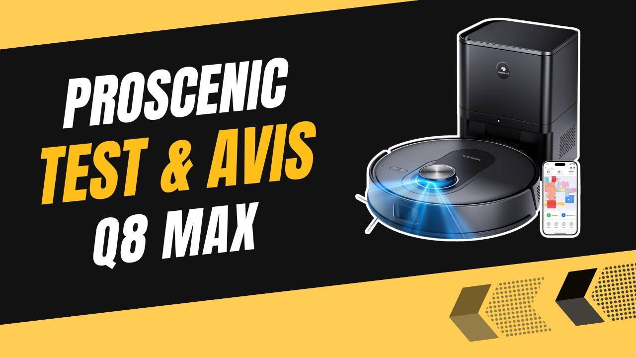 Robot Aspirateur Laveur Proscenic Q8 Max – Neuf – 6000Pa, Station, 200 Min, Noir
