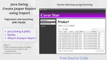 Java Swing Create Jasper Report using Ireport with pagination and searching JDBC MySQL