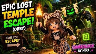 🌴 EPIC LOST TEMPLE ESCAPE! 😱🏃 Roblox Obby with a MONSTER Chase! 💚 | Gameology by Hira screenshot 3