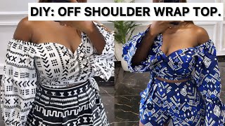 How to Cut and Sew a Simple Off Shoulder Wrap top. screenshot 4