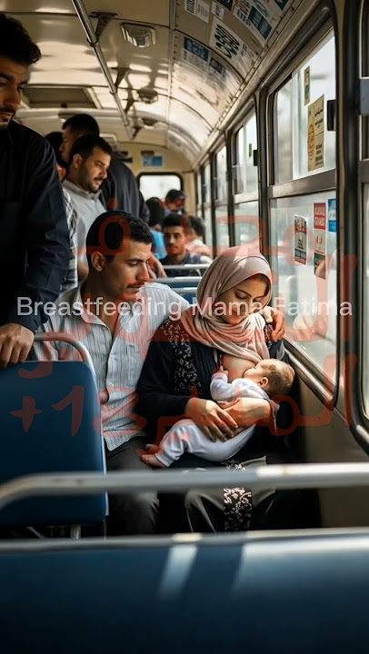 Arabic Mom Breastfeeding In Bus Wearing Hijab #breastfeeding #momlife #baby #mamando #breastmilk