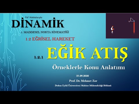 DİNAMİK 1.2.1 Maddesel Nokta Kinematiği/Eğik Atış