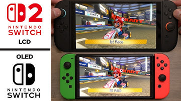 Nintendo Switch 2 VS Switch 1 OLED Side By Side Screen Comparison - Mario Kart 8 Deluxe