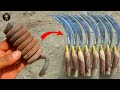 Old Rusty Spring Turned into Five Fantastic Hand Sickles