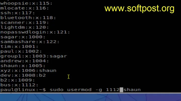 How to change the primary group id of a user in Linux