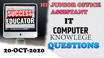 HPSSC JOA IT EXAM PREPARATION || COMPUTER AWARENESS || CLASS 10 || HP GOVT EXAMS 2020