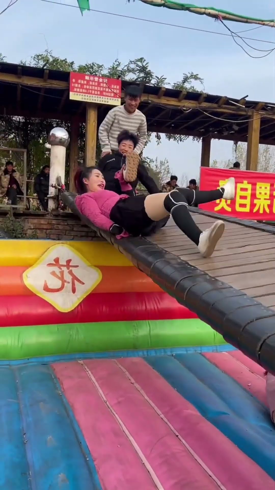 nternet celebrity swing ? bridge super fun #adventure #funny #shorts